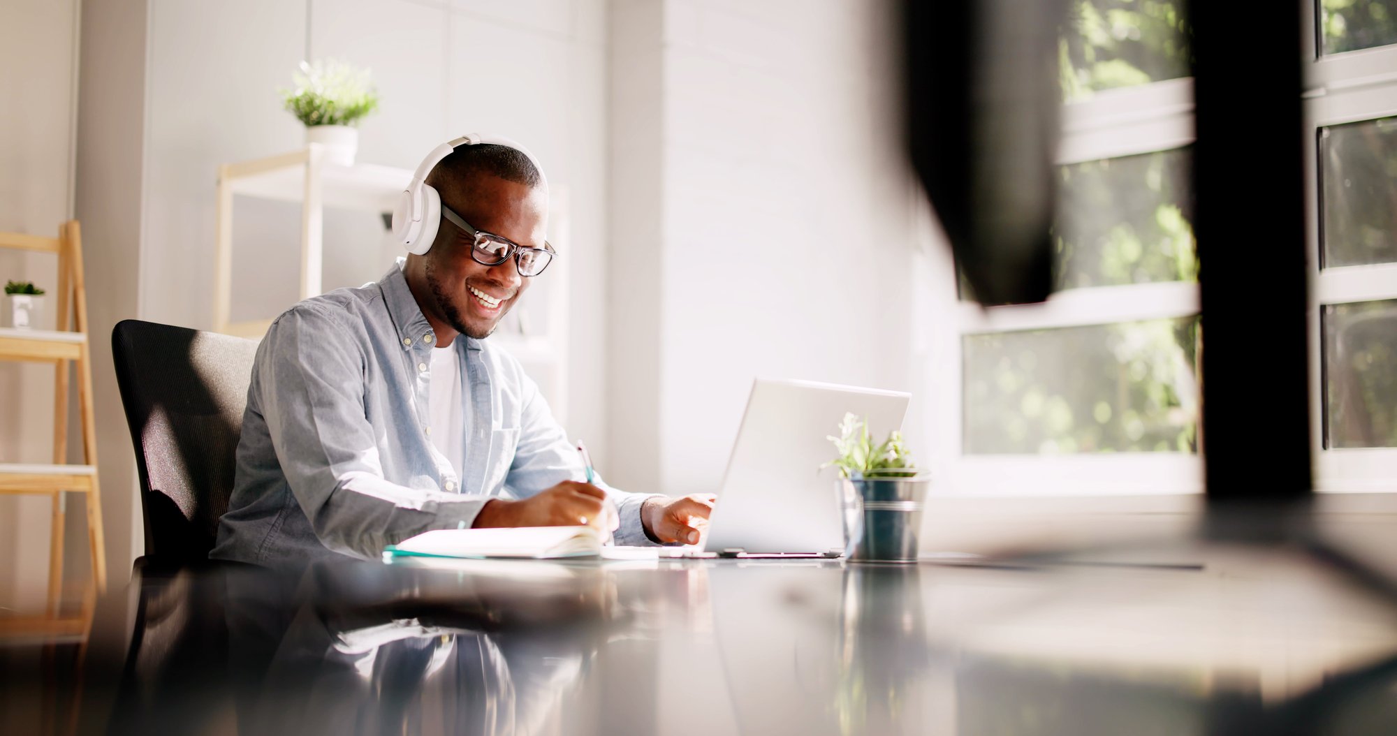 Man Working on Laptop